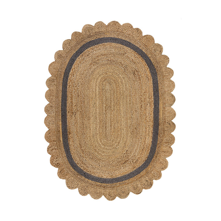 Jute Teppich Oval - Grazo Natur Grau - 1