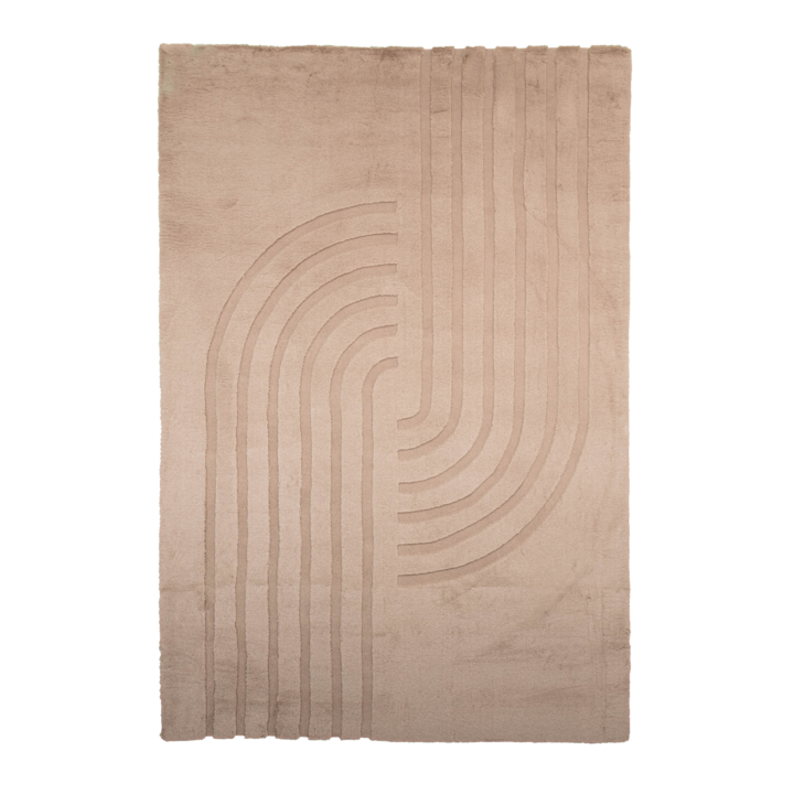 Hochflor Teppich - Carvy Curves Taupe - 1