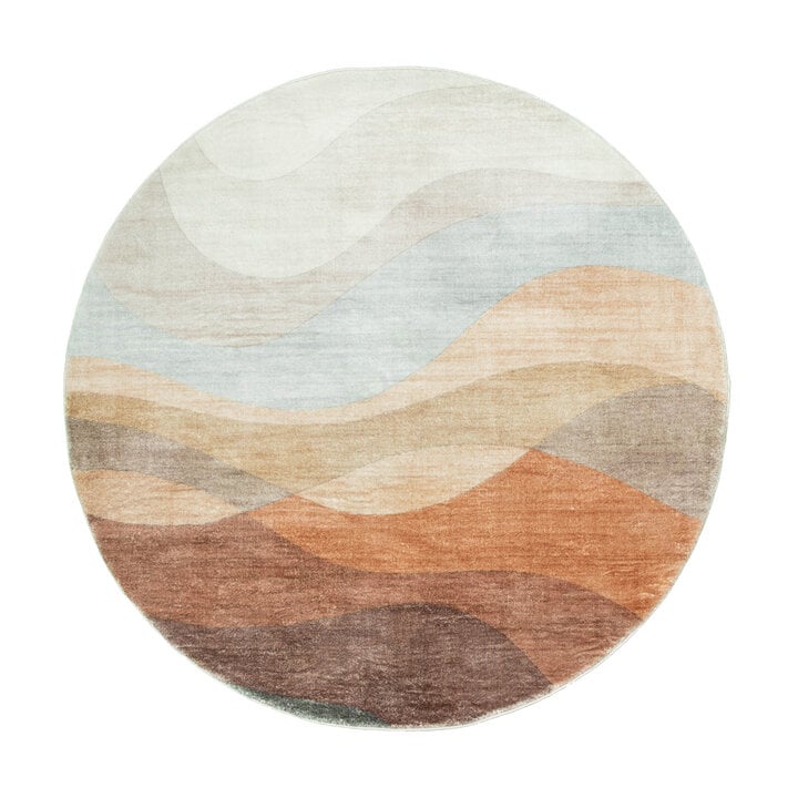 Moderner Teppich Rund - Field Terra Rot - 1