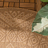 Jute Gartenteppich Rund - Mavi Medaillon Creme Braun - thumbnail 2