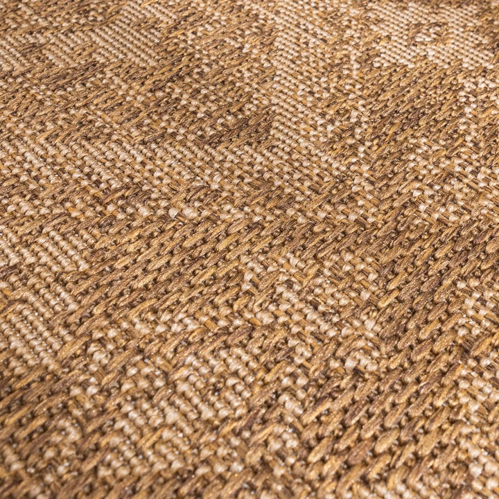 Jute Gartenteppich Rund - Mavi Medaillon Creme Braun - 3