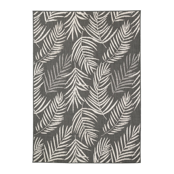 In-& Outdoor Teppich - Malta Leaves Schwarz - 1