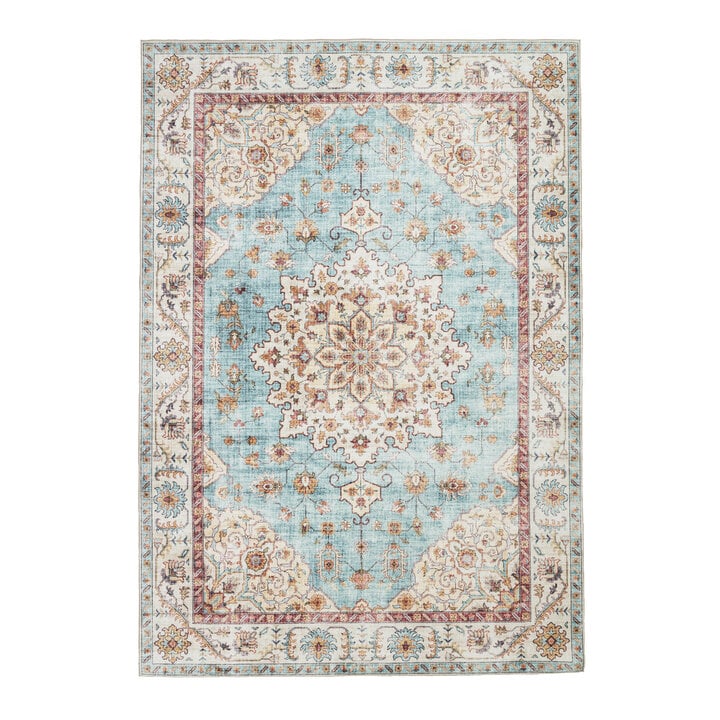 Vintage Gartenteppich - Santo Medaillon Hellblau - 1