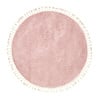 Teppich Hochflor Rund - Lofty Fringe Rosa - thumbnail 1