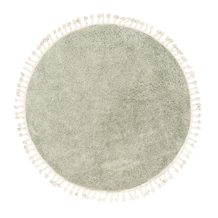 Teppich Hochflor Rund - Lofty Fringe Mint - 1