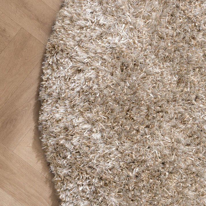 Shaggy Teppich Rund - Grace Weiß - 5