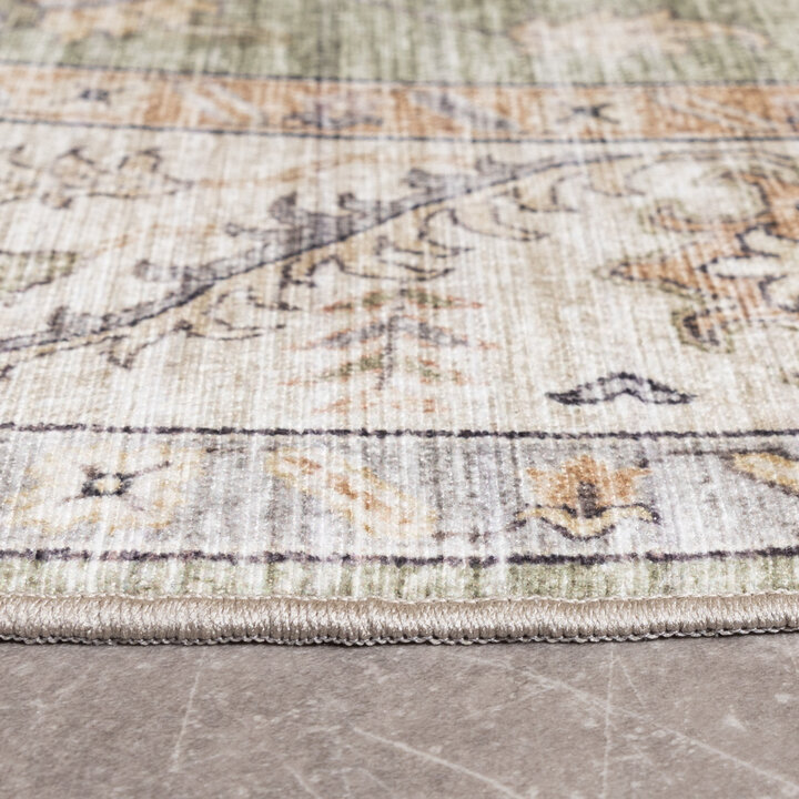 Vintage Gartenteppich Rund - Santo Medaillon Grün - 7