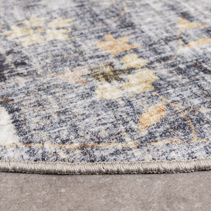 Vintage Gartenteppich Rund - Santo Mandala Blau Grau - 6