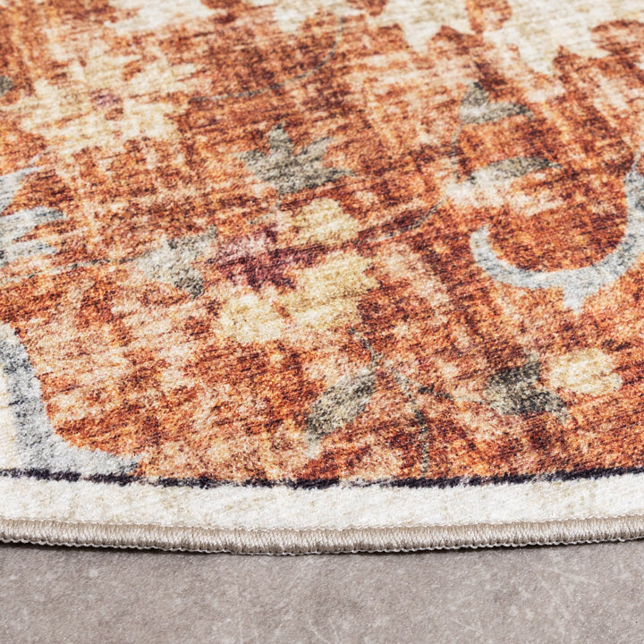 Vintage Gartenteppich Rund - Santo Mandala Terrakotta - 6