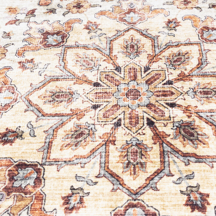 Vintage Gartenteppich Rund - Santo Medaillon Terrakotta - 4