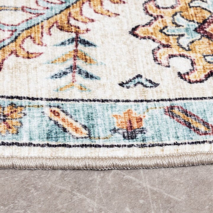 Vintage Gartenteppich Rund - Santo Medaillon Hellblau - 7