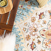 Vintage Gartenteppich Rund - Santo Mandala Hellblau - thumbnail 3