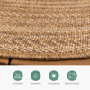 Jute Gartenteppich Rund - Mavi Stripes Creme Braun - thumbnail 5