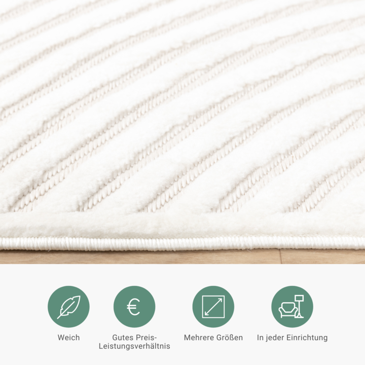 Teppich Modern - Nori Curves Weiß - 5