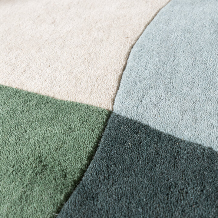 Wollteppich Abstrakt - Clarice Olivgrün Mint - 4