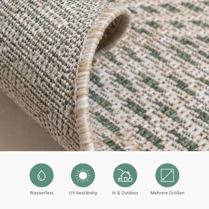 In- & Outdoor Teppich Rund - Tiga Palm Grün - 6