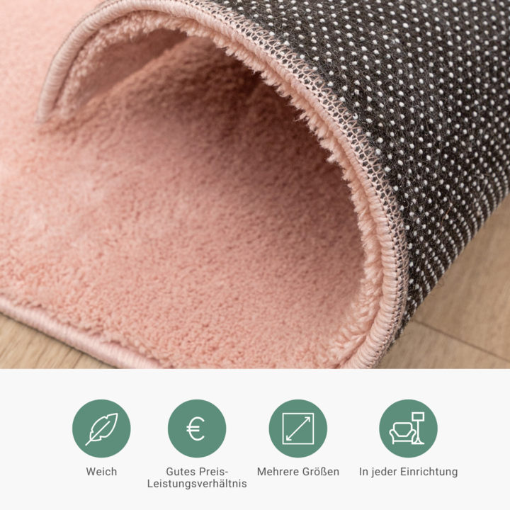 Waschbarer Teppich - Vivid Rosa - 6