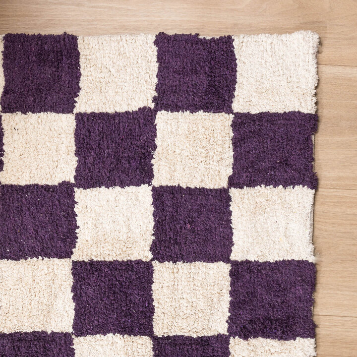 Retro Teppich - Gambit Violett Weiß  - 5