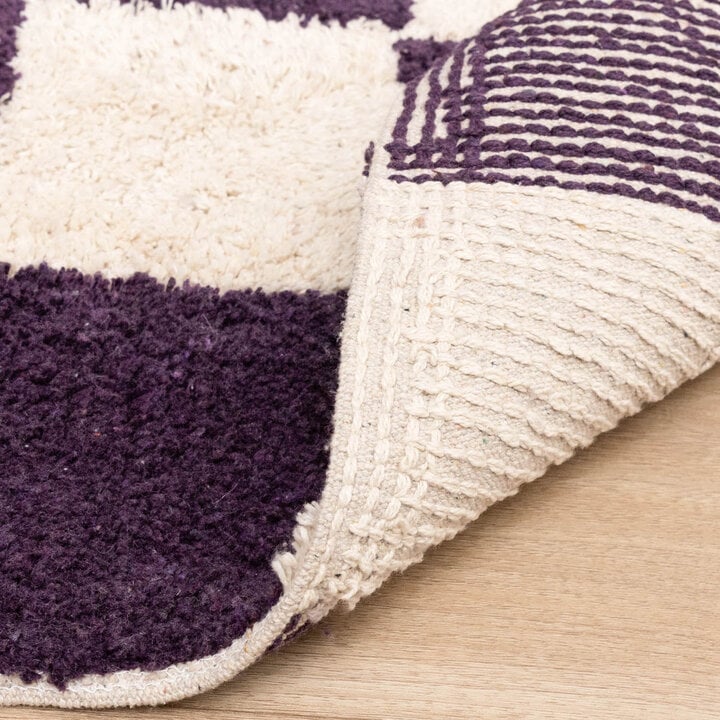 Retro Teppich - Gambit Violett Weiß  - 7
