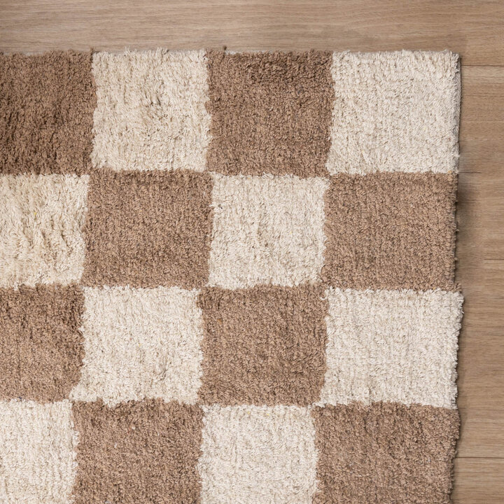 Retro Teppich - Gambit Beige Weiß  - 5