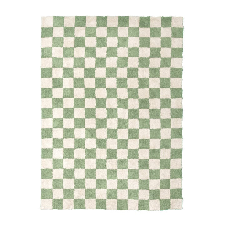 Retro Teppich - Gambit Grün Weiß  - 1