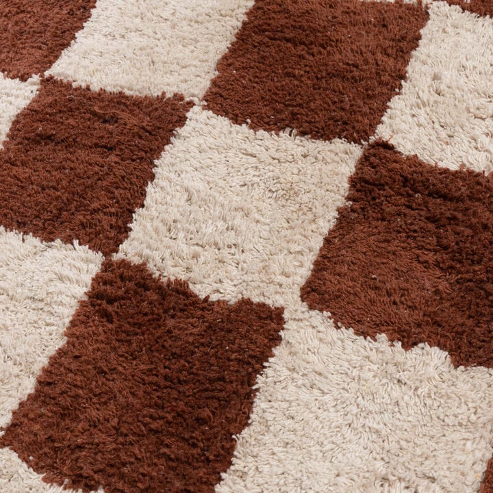 Retro Teppich - Gambit Braun Weiß  - 4