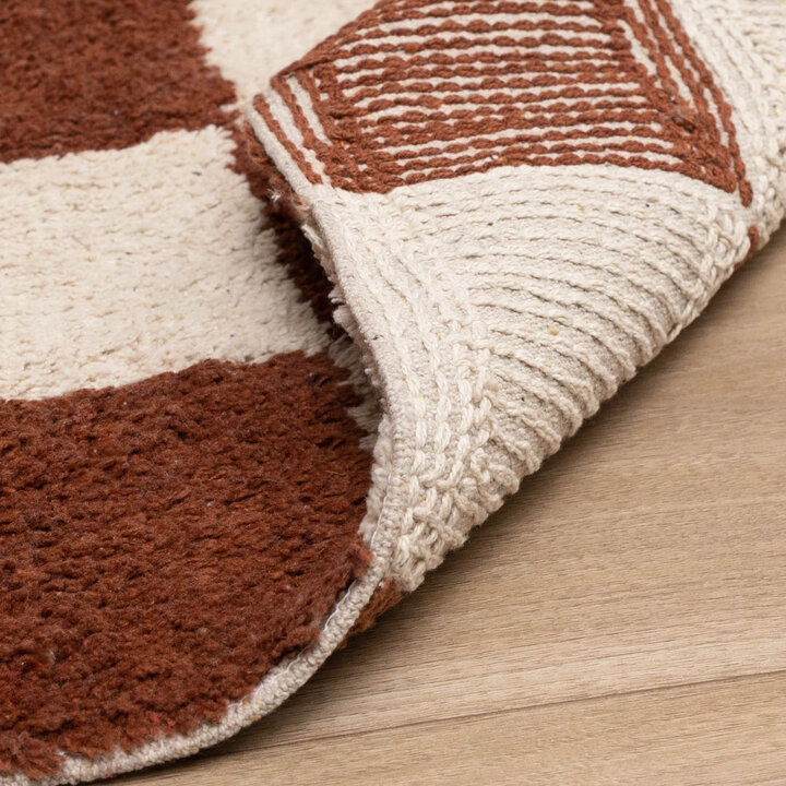 Retro Teppich - Gambit Braun Weiß  - 7