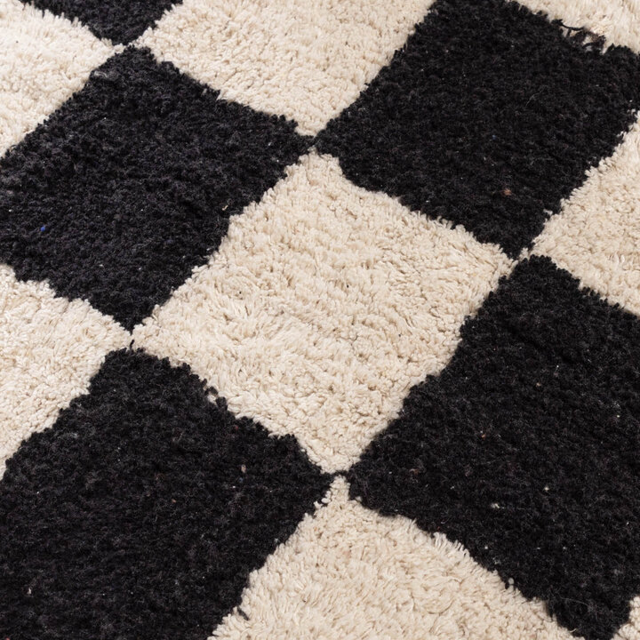 Retro Teppich - Gambit Schwarz Weiß  - 4