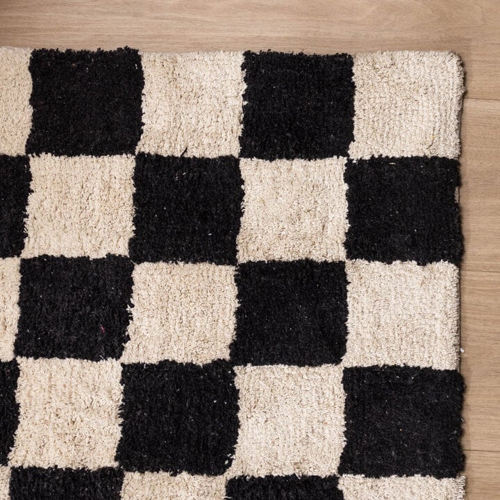 Retro Teppich - Gambit Schwarz Weiß  - 5