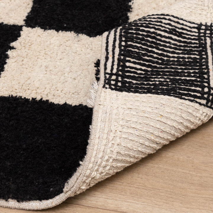 Retro Teppich - Gambit Schwarz Weiß  - 7