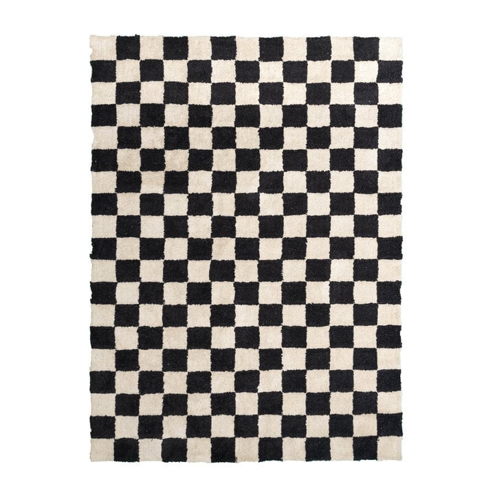 Retro Teppich - Gambit Schwarz Weiß  - 1