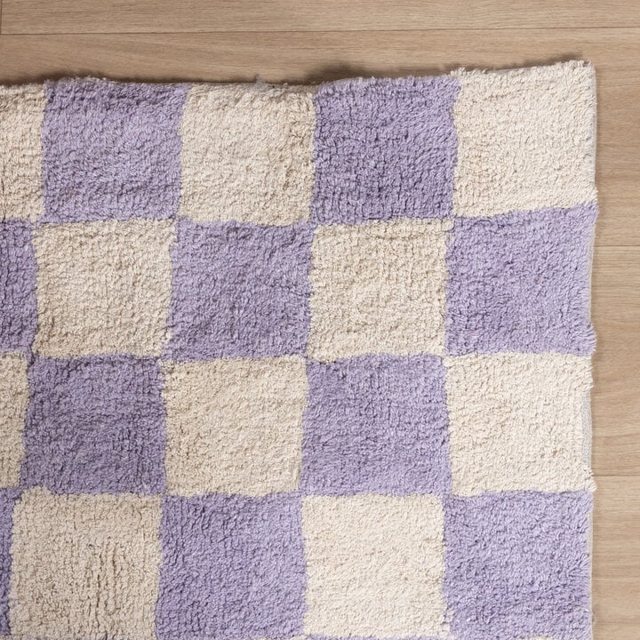 Retro Teppich - Gambit Lila Weiß - 5