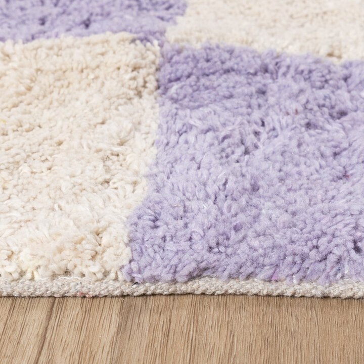Retro Teppich - Gambit Lila Weiß - 6