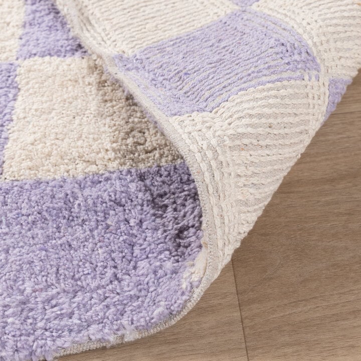 Retro Teppich - Gambit Lila Weiß - 7