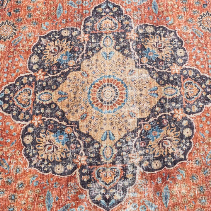 In- & Outdoor Teppich Rund - Kairo Medaillon Terra Dunkelblau - 4