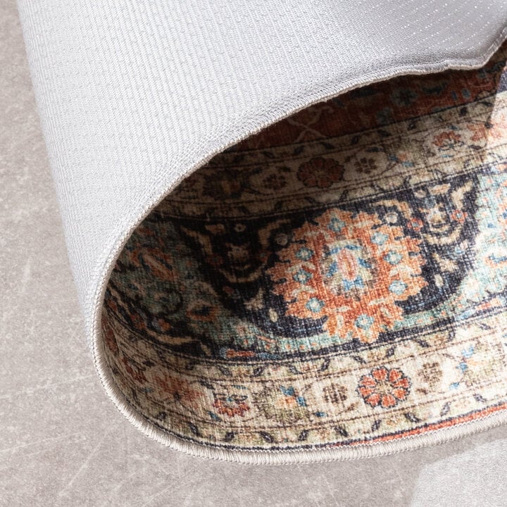 In- & Outdoor Teppich Rund - Kairo Medaillon Terra Dunkelblau - 7