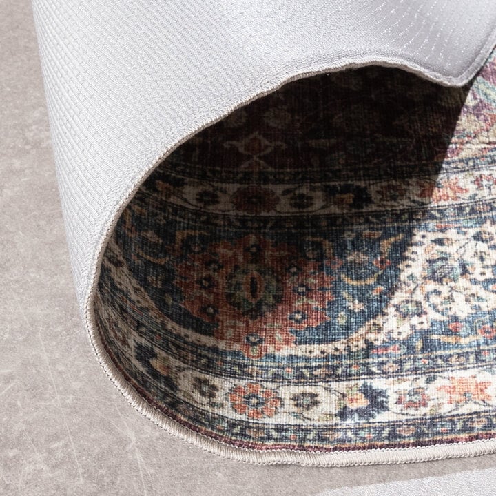 In- & Outdoor Teppich Rund - Kairo Medaillon Bordeaux Rot - 6