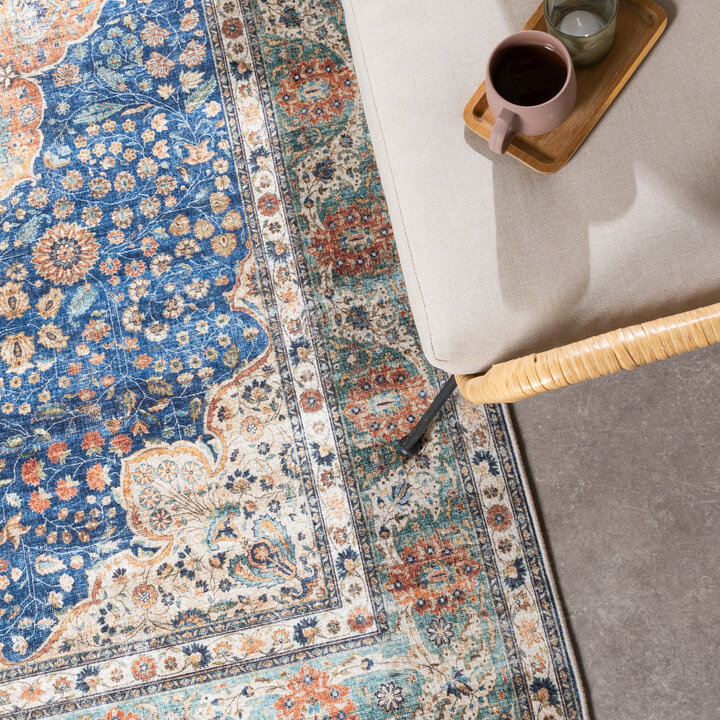 In- & Outdoor Teppich Vintage - Kairo Medaillon Dunkelblau Terra - 3