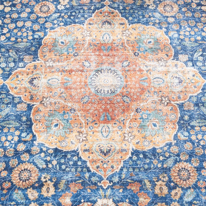 In- & Outdoor Teppich Vintage - Kairo Medaillon Dunkelblau Terra - 4