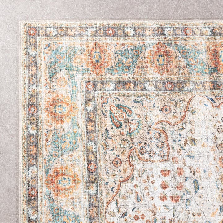 In- & Outdoor Teppich Vintage - Kairo Medaillon Creme Bunt - 5