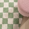 Rund Retro Teppich - Gambit Grün Weiß - thumbnail 3