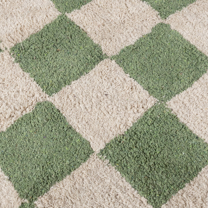 Rund Retro Teppich - Gambit Grün Weiß - 4