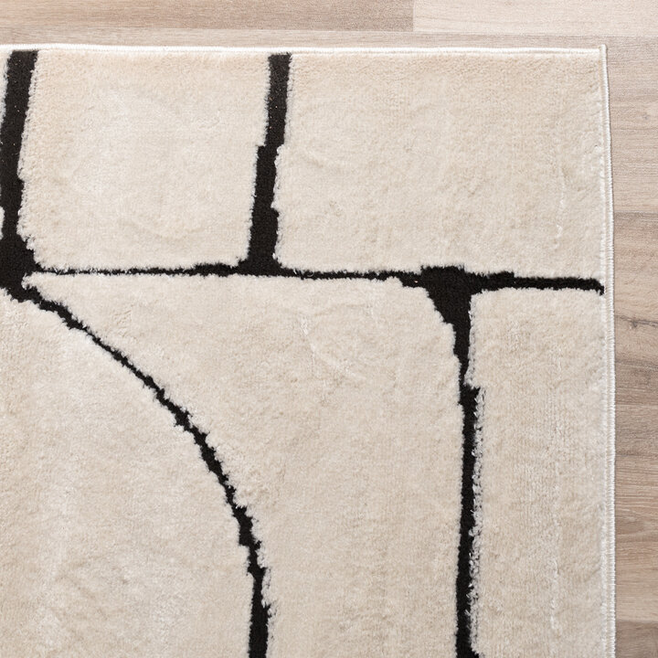 Japandi Teppich - Yori Blocks Creme Schwarz - 4