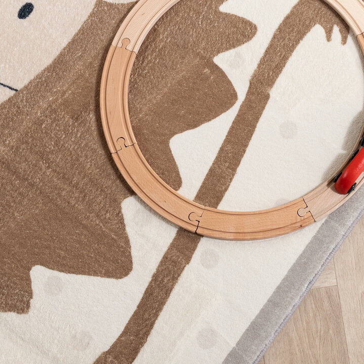 Waschbarer Spielteppich - Simba Lion Braun - 3