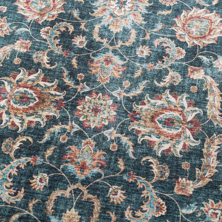 Waschbarer Läufer - Domingo Oriental Dunkelgrün - 4