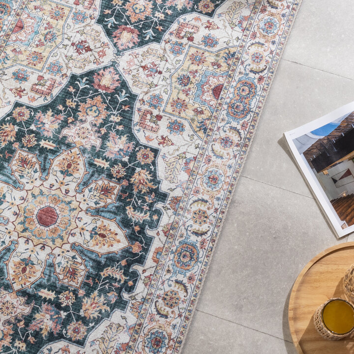 Waschbarer Läufer - Domingo Mandala Dunkelgrün - 4