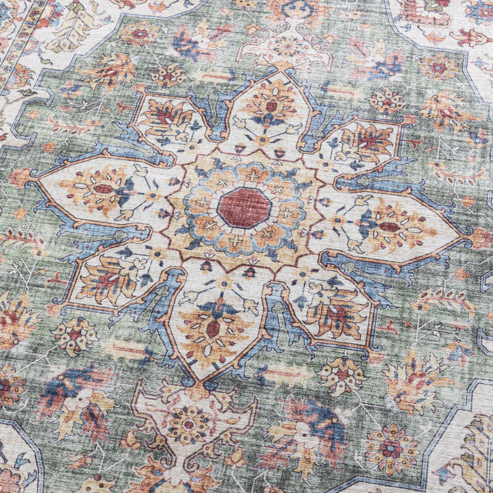 Waschbarer Läufer - Domingo Mandala Olivgrün - 5