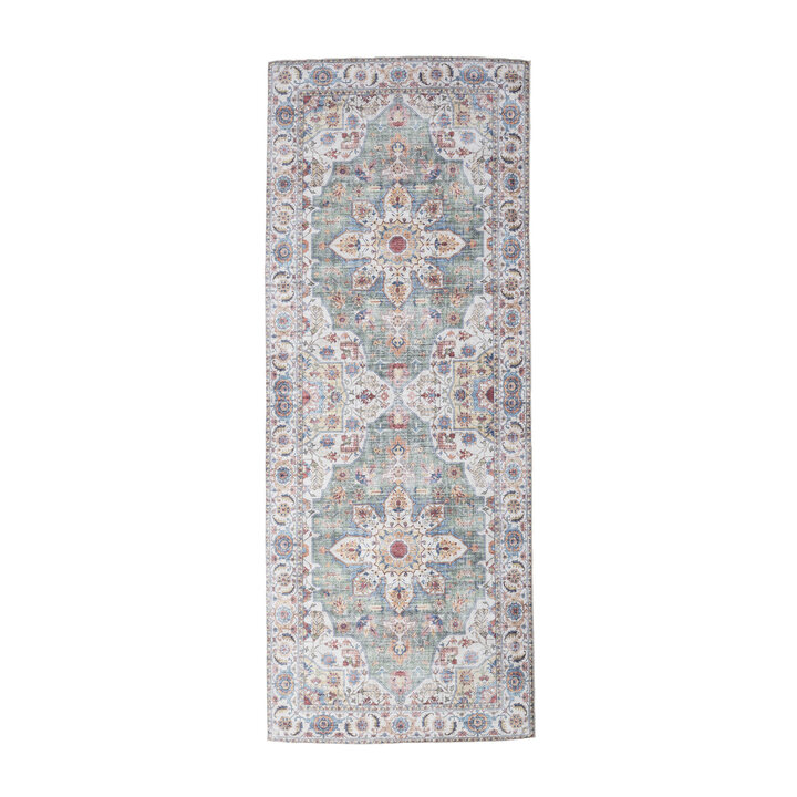 Waschbarer Läufer - Domingo Mandala Olivgrün - 1