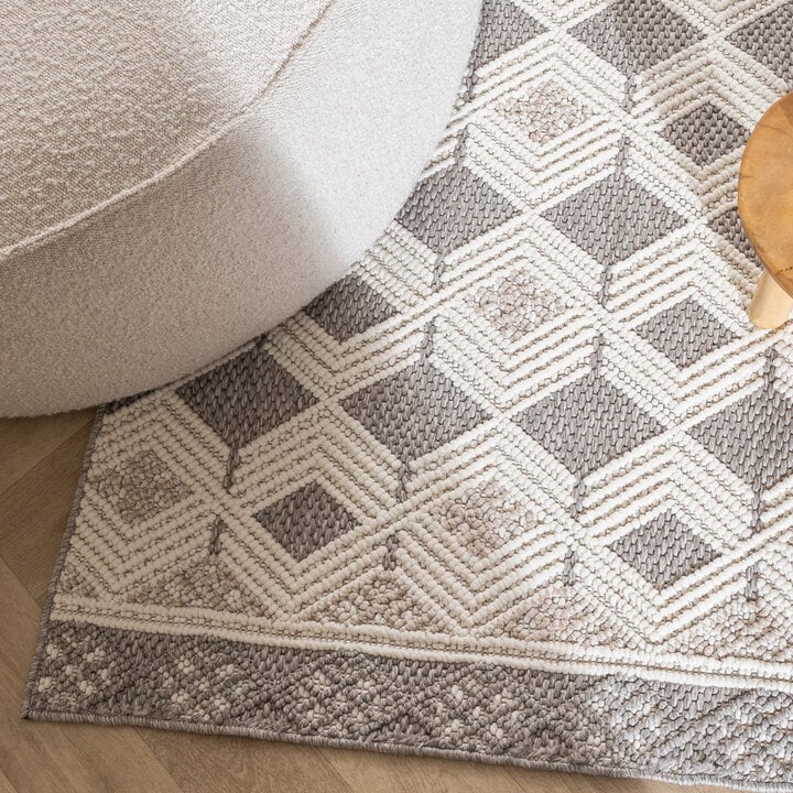 Nachhaltiger Teppich - Lorre Blocks Creme Anthrazit  - 2