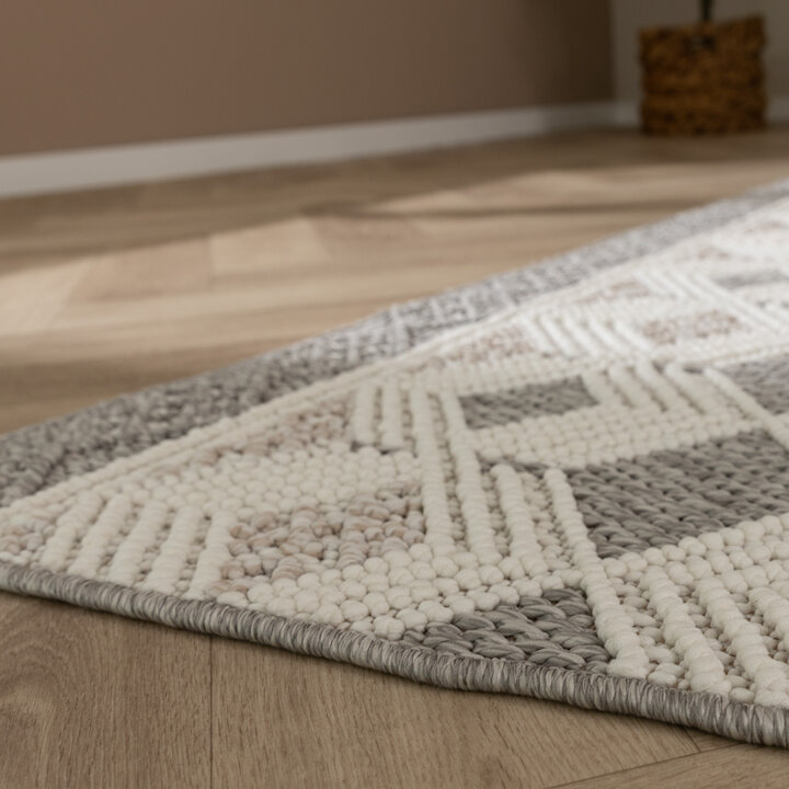 Nachhaltiger Teppich - Lorre Blocks Creme Anthrazit  - 5